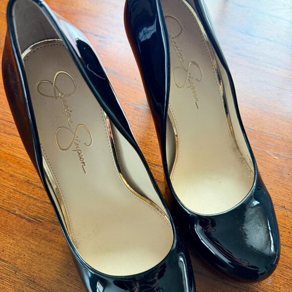 Jessica Simpson Calie Pump in Black Patent Size 9 Faux Leather - Picture 12 of 14